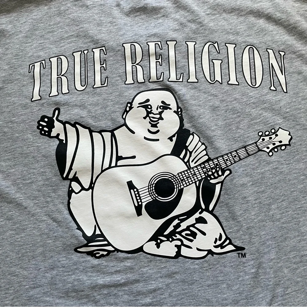 True Religion Light Gray Buddha Short‎ Sleeve T-shirt, XL